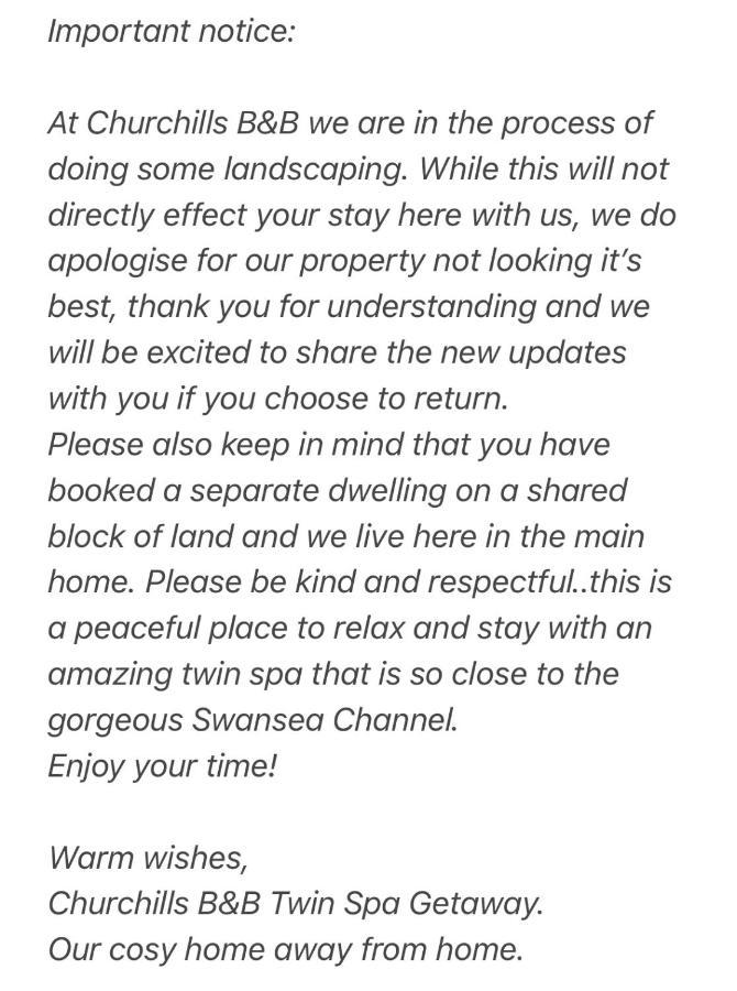 Churchill'S B&B Twin Spa Getaway Studio Swansea Exterior foto